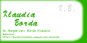 klaudia borda business card